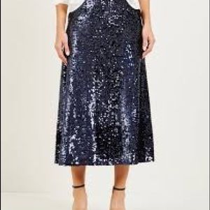 Just Female Long Sequin Dark Sapphire Jones Skirt